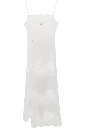 CARINE GILSON Vestido largo con aplique de encaje