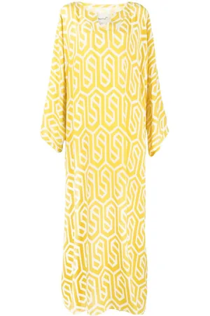 Bambah Vestido tipo caftán con estampado geométrico