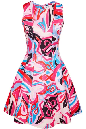 Philipp Plein Vestido Colorful Circus acampanado