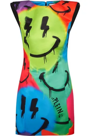 Philipp Plein Vestido corto con estampado gráfico