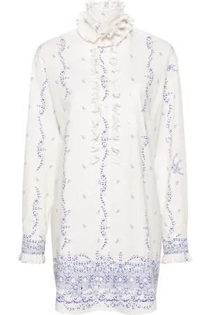Serafini Vestido camisero con motivo floral