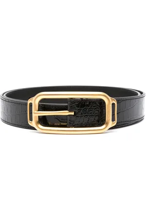 Tom Ford Cinturón con efecto de cocodrilo en relieve