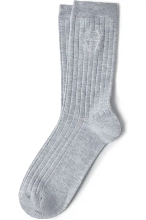 Brunello Cucinelli Calcetines con logo en intarsia