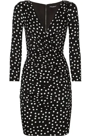 Dolce & Gabbana Vestido corto drapeado con lunares