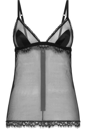 Dolce & Gabbana Camisola translúcida con detalle de encaje