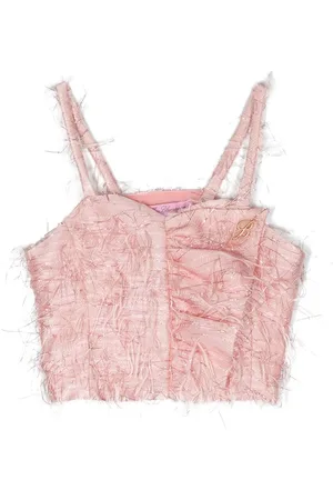 MISS BLUMARINE Top corto con placa del logo