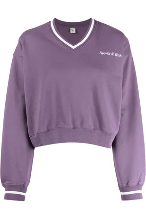 Sporty & Rich Sudadera con cuello en V y logo bordado