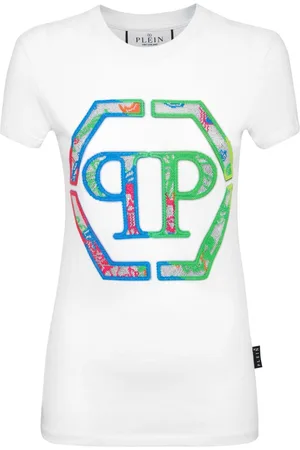 Philipp Plein Camiseta con logo de apliques