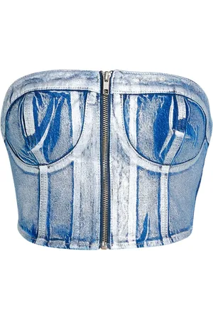 Karl Lagerfeld Top tipo bustier vaquero con aplique KLJ