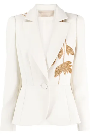 Elie saab Blazer con hojas bordadas