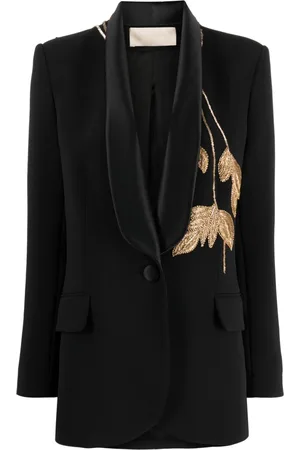 Elie saab Blazer con hojas bordadas