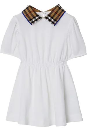 Burberry Vestido camisero con cuello a cuadros