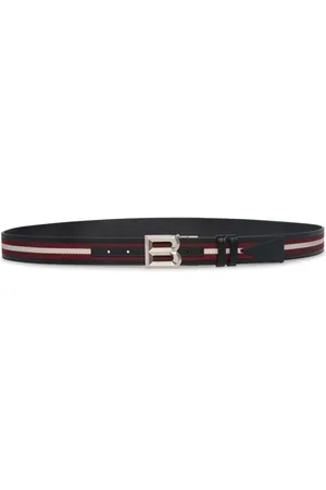 Bally Cinturón a rayas con hebilla del logo