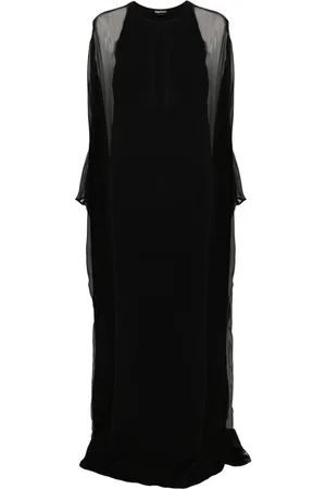 Tom Ford Vestido largo con paneles semitranslúcidos