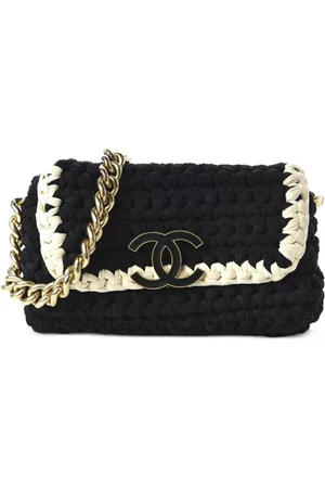 CHANEL Bolso de hombro Crochet Flap mediano