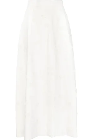 Elie saab Falda midi bordada