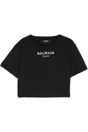 Balmain Camiseta corta con logo bordado