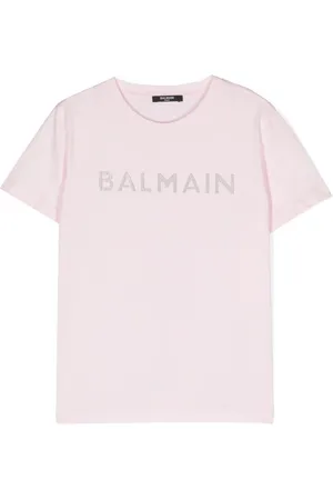 Balmain Camiseta con logo y detalles de cristal