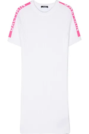 Balmain Vestido corto con logo en jacquard