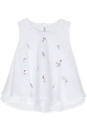 Il gufo Top con bordado floral