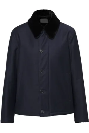 Prada Chaqueta tipo blusón con cuello de pelo