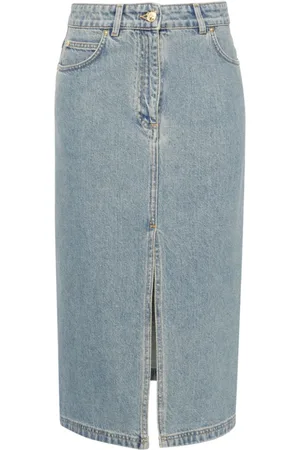 Moschino Falda vaquera midi con botones Teddy Bear