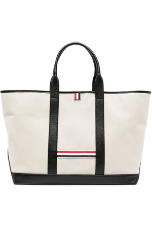Thom Browne Bolso shopper mediano a rayas RWB