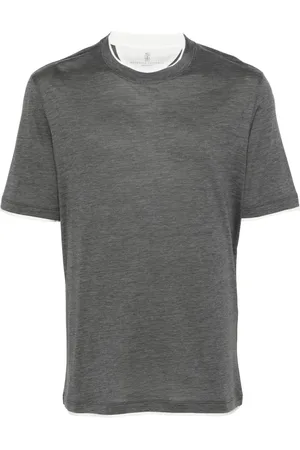 Brunello Cucinelli Camiseta con borde a capas