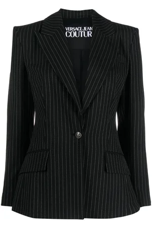 VERSACE Blazer de vestir a rayas diplomáticas