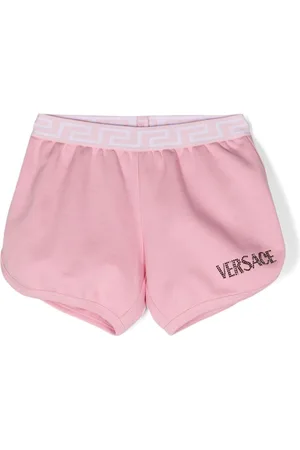 VERSACE Pantalones cortos con logo de strass