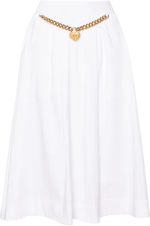 Moschino Falda midi fruncida con charm de corazón