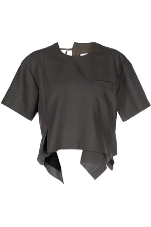 SACAI Blusa drapeada de manga corta