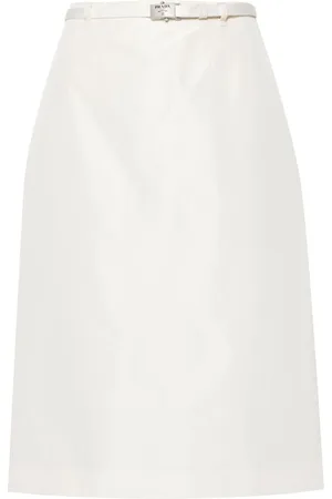 Prada Falda recta con hebilla del logo