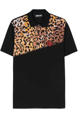 Roberto Cavalli Polo con estampado de leopardo