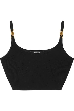 VERSACE Top corto con tira Medusa
