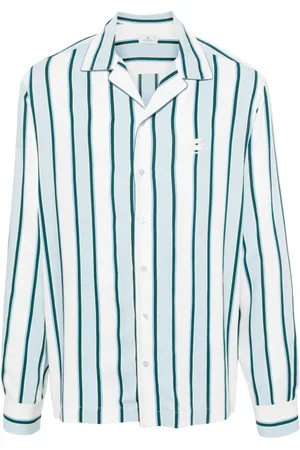 Etro Camisa a rayas con cuello cubano