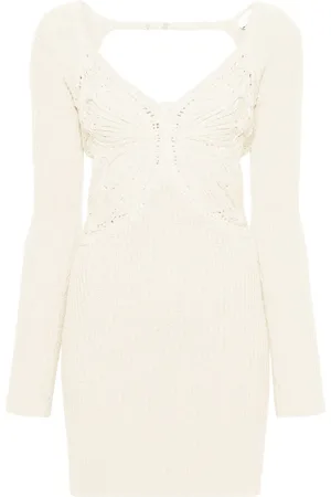 BLUMARINE Vestido midi con mariposa bordada