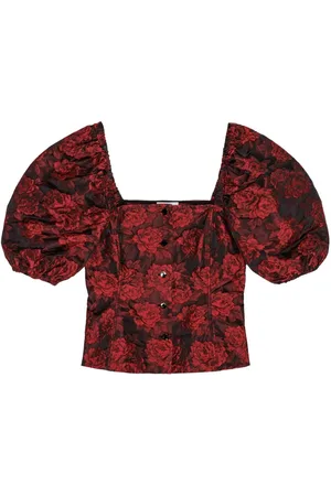 Ganni Camiseta con franjas del logo