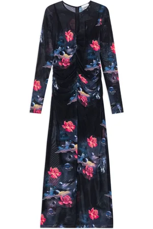 Ganni Vestido largo con motivo floral