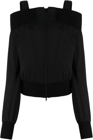 YOHJI YAMAMOTO Off-shoulder zip-up wool jacket