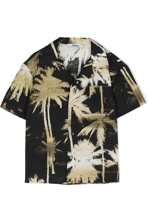 Msgm Camisa con palmeras estampadas