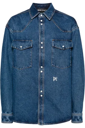 Palm Angels Camisa vaquera con logo bordado