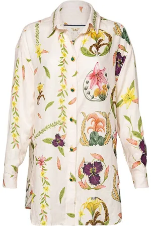 Agua by Agua Bendita Camisa Cecilia Marina con estampado floral