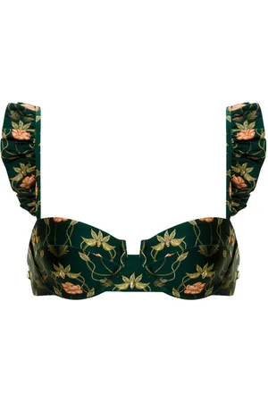Agua by Agua Bendita Top de bikini Kiwi Esotérico con motivo floral