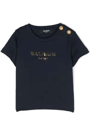 Balmain Camiseta con logo metalizado
