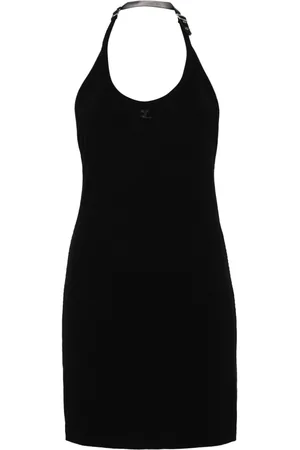 Courrèges Vestido corto con parche del logo Holistic Buckle 1990