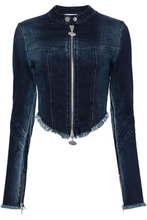 Cannari Concept Chaqueta vaquera con detalles deshilachados