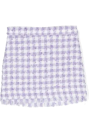MONNALISA Falda de tweed con flecos
