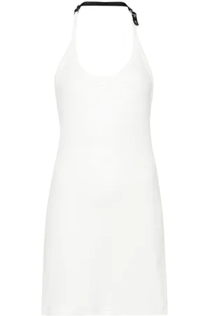 Courrèges Vestido corto con parche del logo Holistic Buckle 1990