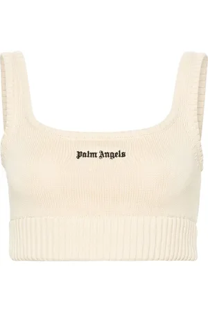 Palm Angels Top sin mangas con logo bordado